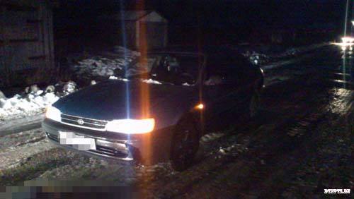 Лоухи, 19 ноября 2013 года, 17-40. ДТП с участием пешехода и легкового автомобиля Тойота (Toyota Carina) произошло на улице Транспортная, в районе дома № 26.