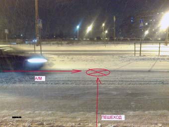 Петрозаводск, 7 декабря 2013 года, 16-50. ДТП с участием пешехода и кроссовера Лексус (Lexus) произошло на Лесном проспекте, в районе дома № 5.