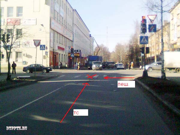 Петрозаводск, 30 марта 2014 года, 20-30. ДТП с участием пешехода и неустановленного автомобиля произошло на пересечении улиц Красноармейская - Горького.