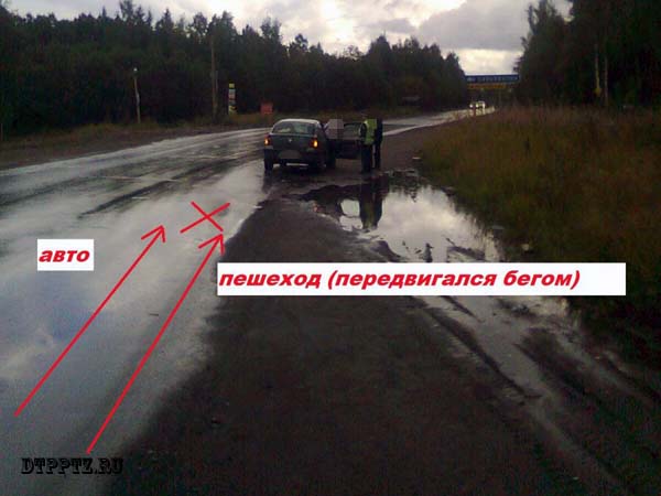 Петрозаводск, 17 августа 2014 года, 14-45. ДТП с участием пешехода и легкового автомобиля Рено (Renault Symbol) произошло на первом километре автодороги Р-19 "Петрозаводск - Ошта".