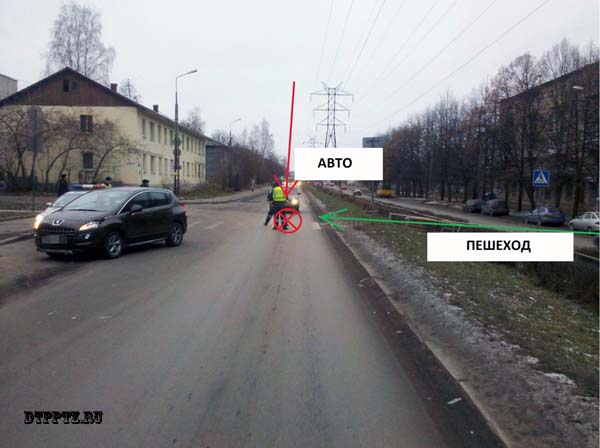 Петрозаводск, 20 ноября 2014 года, 07-50. ДТП с участием пешехода и кроссовера Пежо (Peugeot 3008) произошло на Октябрьском проспекте, в районе дома №13.