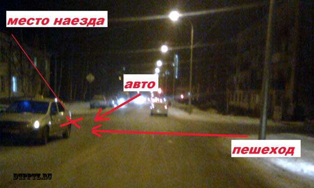 Петрозаводск, 25 декабря 2014 года, 17-25. ДТП с участием пешехода и легкового автомобиля Рено (Renault Logan) произошло на улице Мурманская, в напротив дома № 23, в районе пересечения с улицей Виданская.