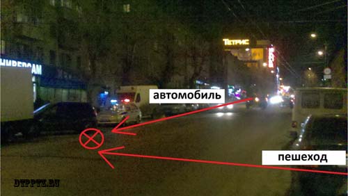 Петрозаводск, 7 декабря 2014 года, 17-00. ДТП с участием пешехода и легкового автомобиля Хендай Гетс (Hyundai Getz) произошло на улице Мерецкова, в районе дома №3.