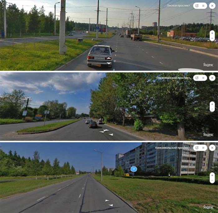 У нас в городе по три полосы для движения в каждом направлении только на Лесном, Первомайском и Комсомольском проспектах, Ключевском шоссе.