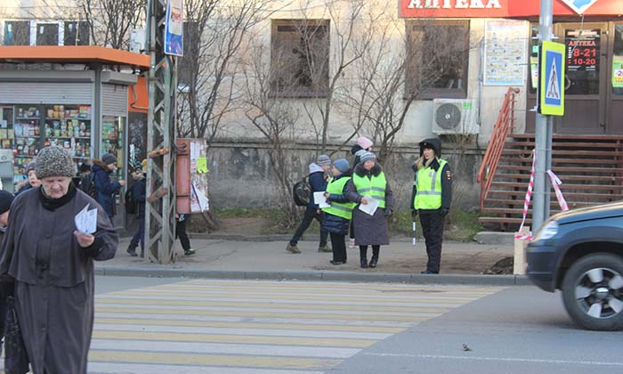 В Петрозаводске пешеходный патруль из числа пенсионеров центра «Истоки» приняли участие в совместном рейде с инспекторами дорожного движения.