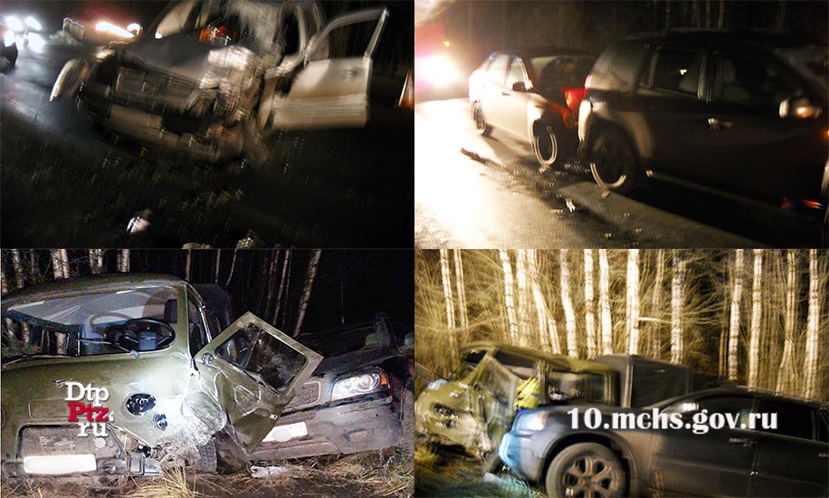 Прионежский район, 19 ноября 2019 года, 17-10.  Два ДТП с участием шести автомобилей произошло на 17-м километре автодороги "Петрозаводск - Суоярви", перед населенным пунктом Чална.