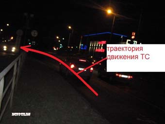 Петрозаводск, 19 ноября 2013 года, 20-30. ДТП с участием пешехода и легкового автомобиля Шкода (Skoda Fabia) произошло на пересечении Первомайского проспекта и улицы Мелентьевой.