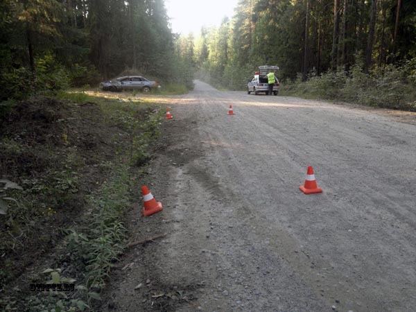 Сортавальский район, 3 августа 2014 года, 19-10. ДТП с участием легкового автомобиля Ауди (Audi 80) произошло в трех километрах за поселком Вяртсиля.