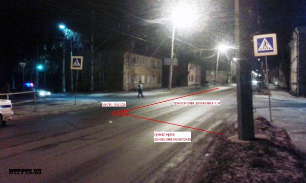 Петрозаводск, 9 декабря 2014 года, 06-30. ДТП с участием пешехода и легкового автомобиля Рено (Renault Logan) произошло напротив дома №20 по улице Луначарского, в районе пересечения с улицей Перттунена.