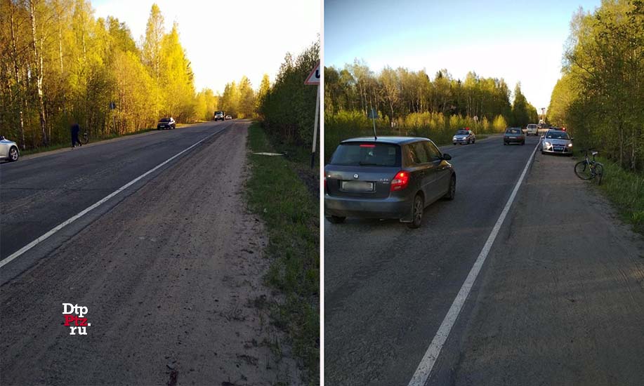 Петрозаводск, 19 мая 2019 года, 17-55/  ДТП с участием велосипедистов и неустановленного автомобиля произошло на 4-м километре Лососинского шоссе.