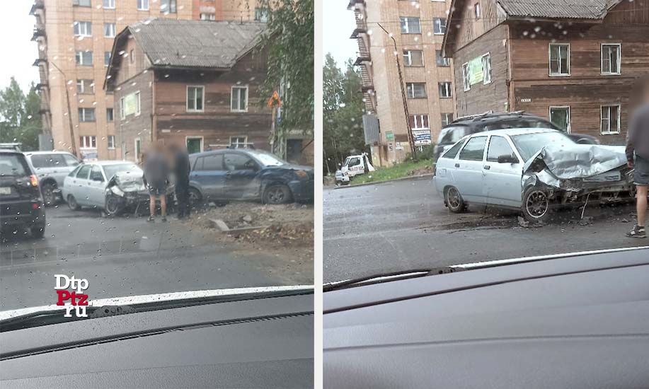 Петрозаводск, 25 августа 2020 года, 14-40.   ДТП с участием легковых автомобилей Форд (Ford Fusion) и Лада (Lada 112) произошло на пересечении улиц Калинина и Загородная.